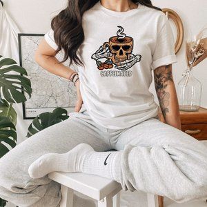 Caffeinated Skull Coffee T shirt